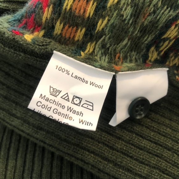 Labour Union Fair Isle Lambswool Sleeveless Shawl Collar Cardigan Size 40 NWT - Picture 6 of 6